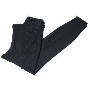 Torrid Jeans Womens Size 12 Skinny Mid Rise Black Denim Missing Button